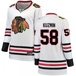 Women's Breakaway Chicago Blackhawks Dmitry Kuzmin White Away Official Fanatics Branded Jersey