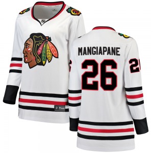 Women's Breakaway Chicago Blackhawks Andrew Mangiapane White Away Official Fanatics Branded Jersey