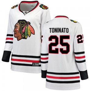 Women's Breakaway Chicago Blackhawks Dominic Toninato White Away Official Fanatics Branded Jersey