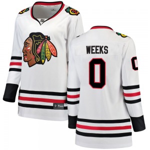 Women's Breakaway Chicago Blackhawks Mitchell Weeks White Away Official Fanatics Branded Jersey