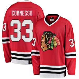 Youth Premier Chicago Blackhawks Drew Commesso Red Breakaway Heritage Official Fanatics Branded Jersey