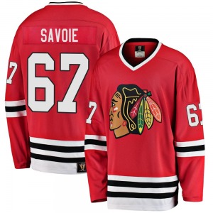 Youth Premier Chicago Blackhawks Samuel Savoie Red Breakaway Heritage Official Fanatics Branded Jersey