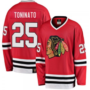 Youth Premier Chicago Blackhawks Dominic Toninato Red Breakaway Heritage Official Fanatics Branded Jersey