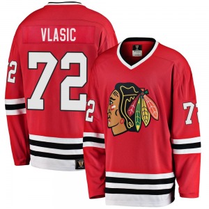 Youth Premier Chicago Blackhawks Alex Vlasic Red Breakaway Heritage Official Fanatics Branded Jersey