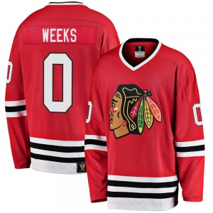 Youth Premier Chicago Blackhawks Mitchell Weeks Red Breakaway Heritage Official Fanatics Branded Jersey
