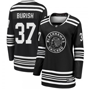 Women's Premier Chicago Blackhawks Adam Burish Black Breakaway Alternate 2019/20 Official Fanatics Branded Jersey
