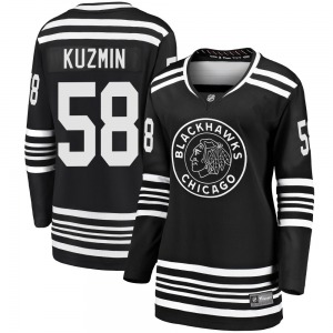 Women's Premier Chicago Blackhawks Dmitry Kuzmin Black Breakaway Alternate 2019/20 Official Fanatics Branded Jersey