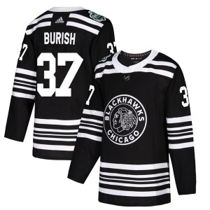 Youth Authentic Chicago Blackhawks Adam Burish Black 2019 Winter Classic Official Adidas Jersey