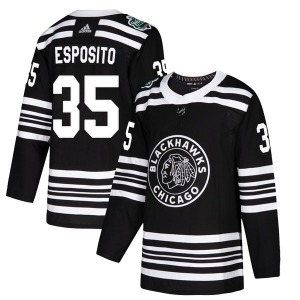 Youth Authentic Chicago Blackhawks Tony Esposito Black 2019 Winter Classic Official Adidas Jersey