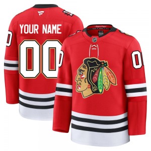 Adult Premium Chicago Blackhawks Custom Red Custom Centennial Official Fanatics Jersey