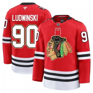 Adult Premium Chicago Blackhawks Paul Ludwinski Red Centennial Official Fanatics Jersey