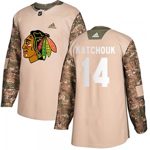 Youth Authentic Chicago Blackhawks Boris Katchouk Camo Veterans Day Practice Official Adidas Jersey
