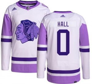 Adult Authentic Chicago Blackhawks Taylor Hall Hockey Fights Cancer Official Adidas Jersey