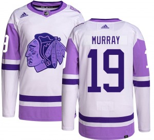 Adult Authentic Chicago Blackhawks Troy Murray Hockey Fights Cancer Official Adidas Jersey