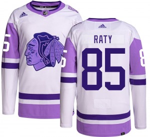 Adult Authentic Chicago Blackhawks Aku Raty Hockey Fights Cancer Official Adidas Jersey