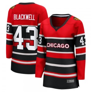Women's Breakaway Chicago Blackhawks Colin Blackwell Black Red Special Edition 2.0 Official Fanatics Branded Jersey