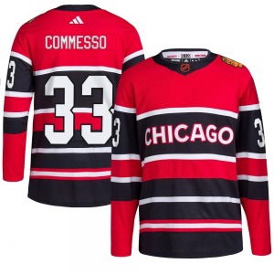 Youth Authentic Chicago Blackhawks Drew Commesso Red Reverse Retro 2.0 Official Adidas Jersey
