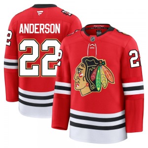 Youth Premium Chicago Blackhawks Joey Anderson Red Centennial Official Fanatics Jersey