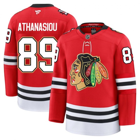 Youth Premium Chicago Blackhawks Andreas Athanasiou Red Centennial Official Fanatics Jersey