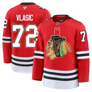 Youth Premium Chicago Blackhawks Alex Vlasic Red Centennial Official Fanatics Jersey
