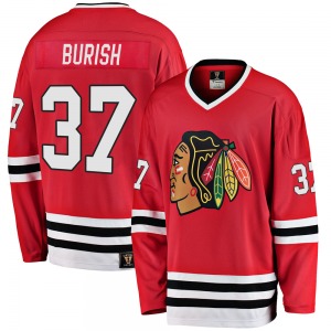 Adult Premier Chicago Blackhawks Adam Burish Red Breakaway Heritage Official Fanatics Branded Jersey