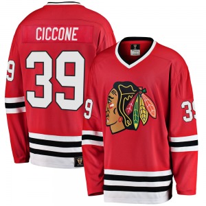 Adult Premier Chicago Blackhawks Enrico Ciccone Red Breakaway Heritage Official Fanatics Branded Jersey