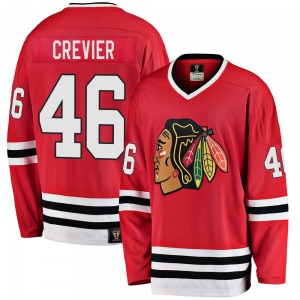 Adult Premier Chicago Blackhawks Louis Crevier Red Breakaway Heritage Official Fanatics Branded Jersey