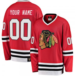 Adult Premier Chicago Blackhawks Custom Red Custom Breakaway Heritage Official Fanatics Branded Jersey