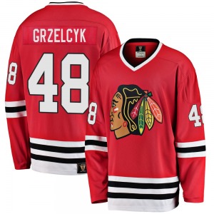 Adult Premier Chicago Blackhawks Matt Grzelcyk Red Breakaway Heritage Official Fanatics Branded Jersey