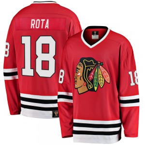 Adult Premier Chicago Blackhawks Darcy Rota Red Breakaway Heritage Official Fanatics Branded Jersey