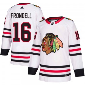 Adult Authentic Chicago Blackhawks Anton Frondell White Away Official Adidas Jersey