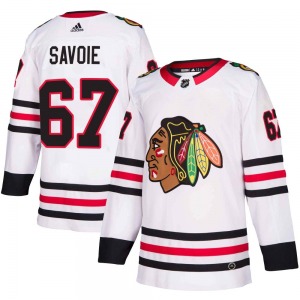Adult Authentic Chicago Blackhawks Samuel Savoie White Away Official Adidas Jersey