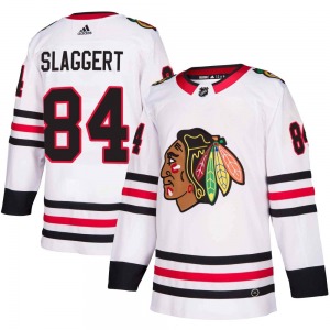 Adult Authentic Chicago Blackhawks Landon Slaggert White Away Official Adidas Jersey