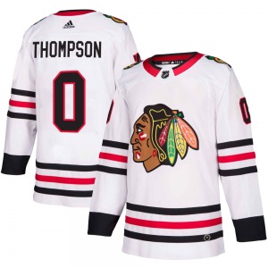 Adult Authentic Chicago Blackhawks Aidan Thompson White Away Official Adidas Jersey