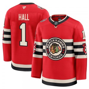 Adult Premium Chicago Blackhawks Glenn Hall Red 2025 Winter Classic Official Fanatics Jersey