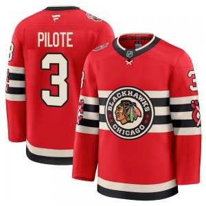 Adult Premium Chicago Blackhawks Pierre Pilote Red 2025 Winter Classic Official Fanatics Jersey