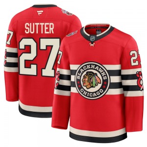 Adult Premium Chicago Blackhawks Darryl Sutter Red 2025 Winter Classic Official Fanatics Jersey