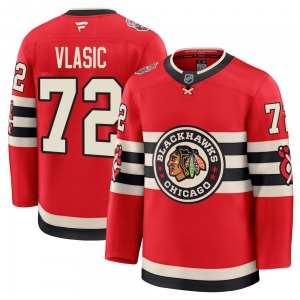 Adult Premium Chicago Blackhawks Alex Vlasic Red 2025 Winter Classic Official Fanatics Jersey