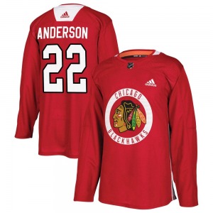 Youth Authentic Chicago Blackhawks Joey Anderson Red Home Practice Official Adidas Jersey