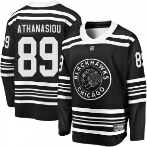 Youth Premier Chicago Blackhawks Andreas Athanasiou Black Breakaway Alternate 2019/20 Official Fanatics Branded Jersey