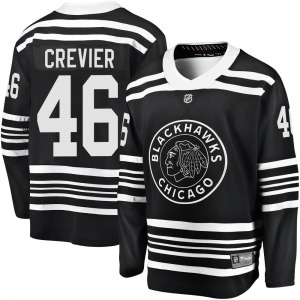 Youth Premier Chicago Blackhawks Louis Crevier Black Breakaway Alternate 2019/20 Official Fanatics Branded Jersey
