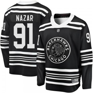 Youth Premier Chicago Blackhawks Frank Nazar Black Breakaway Alternate 2019/20 Official Fanatics Branded Jersey