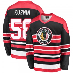Adult Premier Chicago Blackhawks Dmitry Kuzmin Red/Black Breakaway Heritage Official Fanatics Branded Jersey