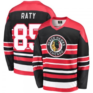 Adult Premier Chicago Blackhawks Aku Raty Red/Black Breakaway Heritage Official Fanatics Branded Jersey