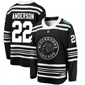 Youth Breakaway Chicago Blackhawks Joey Anderson Black 2019 Winter Classic Official Fanatics Branded Jersey