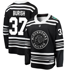 Youth Breakaway Chicago Blackhawks Adam Burish Black 2019 Winter Classic Official Fanatics Branded Jersey