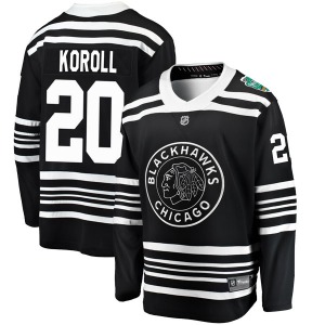 Youth Breakaway Chicago Blackhawks Cliff Koroll Black 2019 Winter Classic Official Fanatics Branded Jersey