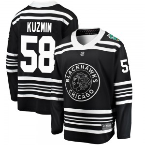 Youth Breakaway Chicago Blackhawks Dmitry Kuzmin Black 2019 Winter Classic Official Fanatics Branded Jersey