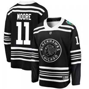 Youth Breakaway Chicago Blackhawks Oliver Moore Black 2019 Winter Classic Official Fanatics Branded Jersey
