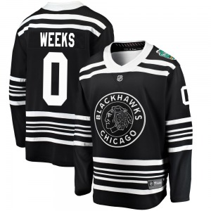 Youth Breakaway Chicago Blackhawks Mitchell Weeks Black 2019 Winter Classic Official Fanatics Branded Jersey